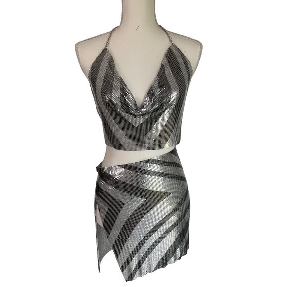 8 Other Reasons Gigi Zebra Two Piece Set in Zebra One Size New Womens Chainmail - Picture 5 of 10